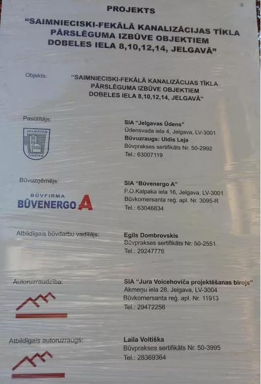 Kanalizācijas izbūve Dobeles ielā, Jelgavā